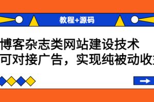 （3531期）博客杂志类网站建设技术，可对接广告，实现纯被动收益（教程+源码）