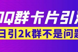 (3477期)【暴力引流】外面收费299QQ群最新卡片引流技术,日引2000人(群发软件+教程)