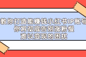 （2266期）教你打造能赚钱小红书IP账号：你将彻底告别涨粉慢，难以变现的困扰