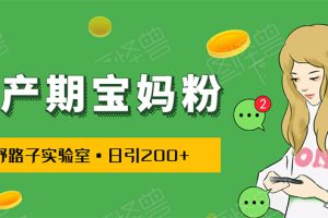 （1725期）日引200+预产期宝妈，从预产期到K12教育持续转化…操作方法简单