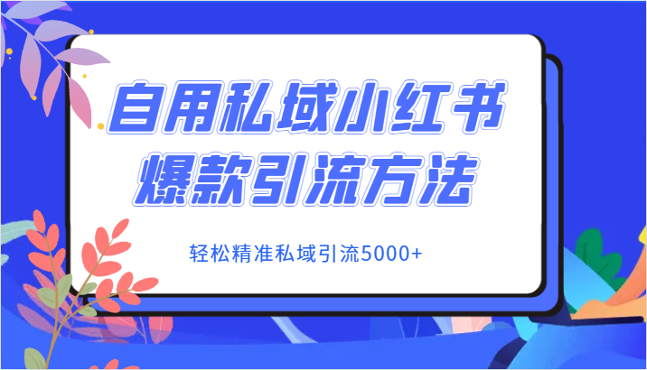 自用私域小红书爆款引流方法,轻松精准私域引流5000+ 自用私域小红书爆款引流方法,轻松精准私域引流5000+