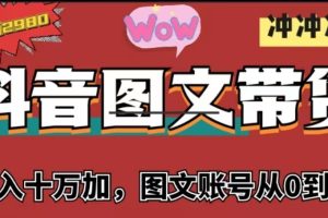 抖音图文带货，月入10w+【图文账号从0到1】