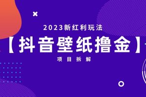[抖音快手]2023新红利玩法，抖音壁纸撸金项目拆解