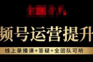 视频号运营提升班：视频号起号逻辑，视频号选品技巧及带货