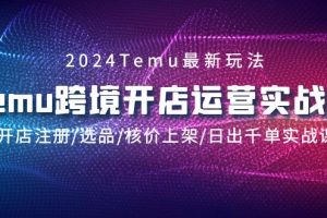 （9208期）2024Temu跨境开店运营实战课，开店注册/选品/核价上架/日出千单实战课