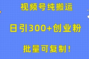 （10186期）批量可复制！视频号纯搬运日引300+创业粉教程！