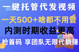 （10327期）一键托管代发视频，一天500+啥都不用管，内测时期收益更高，抢首码，享…