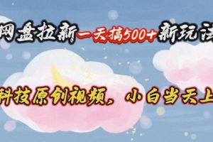 (10790期)网盘拉新一天搞500新玩法,Ai科技原创视频,小白当天上手