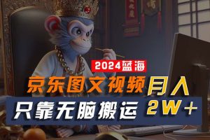 (10879期)2024最新蓝海项目,只靠无脑搬运,不需要剪辑,有手就会,京东图文视频…