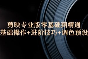 （12310期）剪映专业版零基础到精通：基础操作+进阶技巧+调色预设