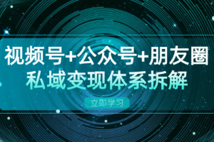 （13174期）视频号+公众号+朋友圈私域变现体系拆解，全体平台流量枯竭下的应对策略