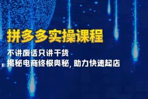 （13577期）拼多多实操课程：不讲废话只讲干货, 揭秘电商终极奥秘,助力快速起店