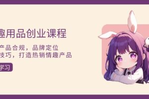 （13682期）情趣用品创业课程：涵盖产品合规，品牌定位，营销技巧，打造热销情趣产品