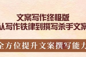 （14056期）文案写作终极版，从写作铁律到撰写杀手文案，全方位提升文案撰写能力
