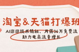 （14106期）淘宝&天猫 打爆班，AI逛逛技术揭秘，月薅36万免费流，助力流量增长