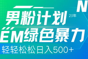 （14174期）25年新男粉计划绿色暴力项目轻轻松松日收500+