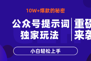 （14364期）公众号提示词玩法，10W+爆文最简单快速的方法，小白轻松上手