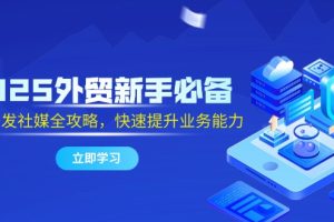 （14829期）2025外贸新手必备，流程开发社媒全攻略，快速提升业务能力