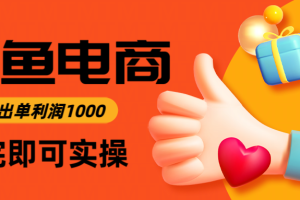 （14893期）闲鱼高利润电商，入门到出单只需3小时，每天利润1000