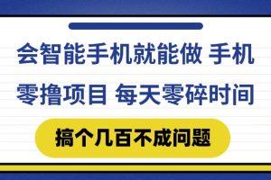 （14894期）会智能手机就能做 手机零撸项目，有快手就可以做，每天零碎时间搞个几…