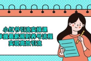 （14897期）小红书引流实操课，掌握最新规则养号流程，实现高效引流