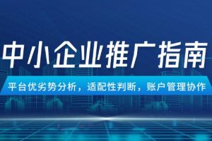 （14910期）中小企业竞价推广指南，平台优劣势分析，适配性判断，账户管理协作