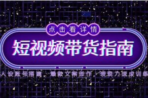 （14912期）2025短视频带货指南，人设账号搭建，爆款文案创作，表现力速成训练