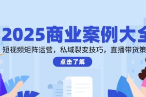 （14916期）2025商业案例大全，短视频矩阵运营，私域裂变技巧，直播带货策略