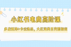 （14940期）小红书电商高阶课，多店矩阵+卡位选品，大红海类目突围指南（更新5月）