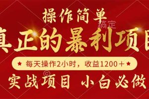 （14978期）真正的暴利项目，操作简单，每天收益1200＋，自己做老板