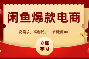 （15422期）闲鱼高利润电商，入门到出单只需3小时，每天利润1000+