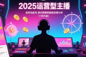 （15508期）2025运营型主播：自然流起号，微付费投放技巧，罗盘数据深度解析(7月更新)