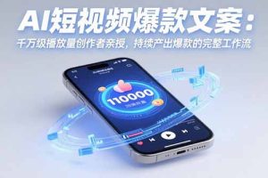 （15569期）AI短视频爆款文案：千万级播放量创作者亲授，持续产出爆款的完整工作流