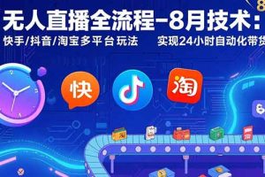 （15635期）无人直播全流程-8月技术：快手/抖音/淘宝多平台玩法 实现24小时自动化带货