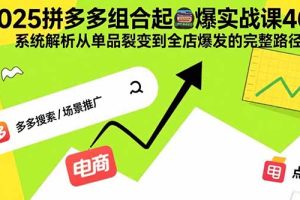 （15816期）2025拼多多组合起爆实战课46期：系统解析从单品裂变到全店爆发的完整路径