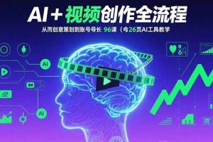 （15869期）AI+短视频创作全流程：从创意策划到账号增长，96节课(含26项AI工具教学)