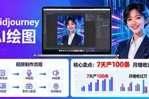 （16049期）AI绘图照片开口说话视频制作：Midjourney+数字人，7天产100条月增收过万