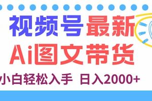 （16092期）视频号最新AI图文带货，每天几分钟，小白轻松入手，日入2000+