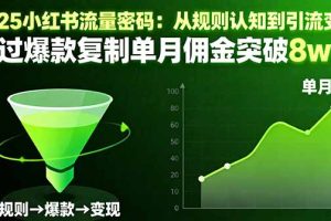 （16257期）2025小红书流量密码：从规则认知到引流变现，通过爆款复制单月佣金突破8w+