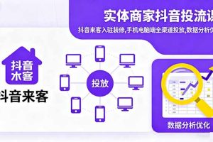 （16313期）实体商家抖音投流课:抖音来客入驻装修,手机电脑端全渠道投放,数据分析优化
