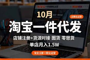 （16322期）淘宝一件代发精细化运营-10月：店铺注册+货源对接+零囤货，单店月入1.5w