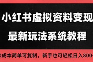 （16544期）2025小红书虚拟资料最新开店运营教程，搜索流变现玩法，一人多店0成本…