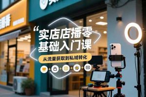 （16733期）实体店播零基础入门课，实体店+短视频+直播+微信生态+私域社群，从流量获取到私域转化