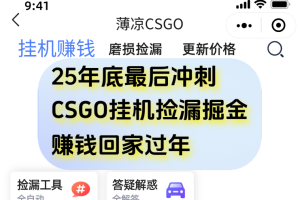 （16735期）12月年底抓紧最后一个月，用CSGO游戏挂机捡漏掘金赚钱掘金，一部手机轻松日入500+