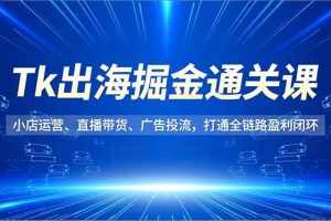 （16820期）Tk出海掘金通关课，小店运营、直播带货、广告投流，打通全链路盈利闭环