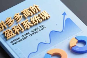 （16843期）拼多多高阶盈利系统课，强付费策略、活动爆破、首页推荐，实现店铺稳定盈利（更新12月）