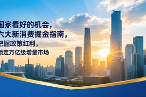 （16995期）某付费文章：国家看好的机会（二），六大新消费掘金指南，把握政策红利，锁定万亿级增量市场
