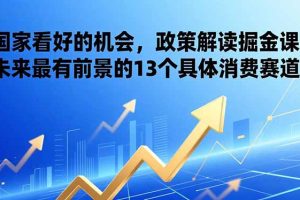 （17003期）某付费文章：国家看好的机会，政策解读掘金课，未来最有前景的13个具体消费赛道