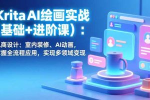 （17023期）Krita AI绘画实战(基础+进阶课)：电商设计、室内装修、AI动画，掌握全流程应用，实现多领域变现
