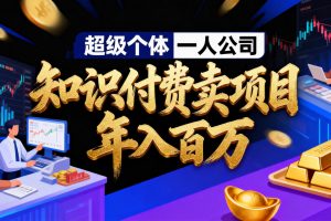 （17093期）2026年“超级个体一人公司”私域卖项目年入百万，个人IP-精准引流-项目包装-转化成交